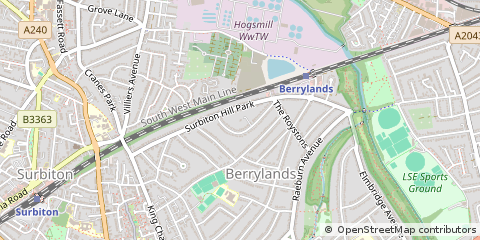 Map of Surbiton, Surrey
