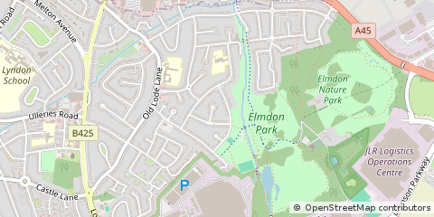 Map of Solihull, West Midlands