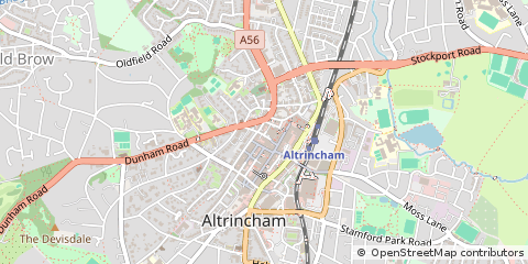 Map of Altrincham, Cheshire
