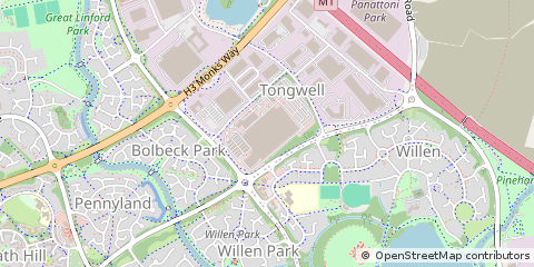 Map of Milton Keynes, Buckinghamshire