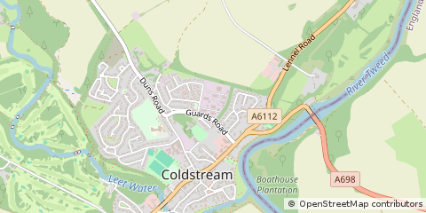 Map of Coldstream, Berwickshire
