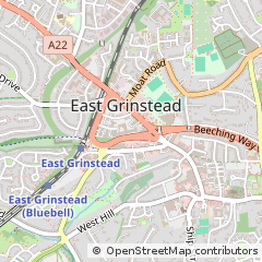 Map of East Grinstead, West Sussex