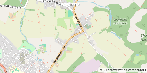 Map of Swadlincote, Derbyshire