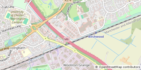 Map of Warrington, Manchester