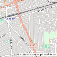 Map of Sutton, Surrey