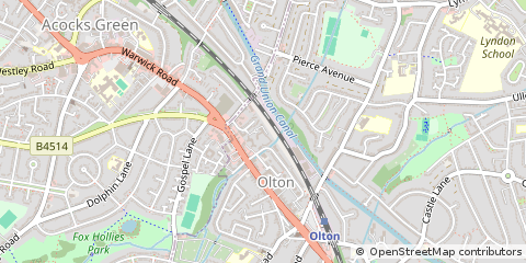 Map of Solihull, West Midlands