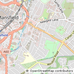 Map of Mansfield, Nottinghamshire