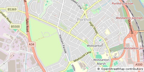 Map of Newcastle Under Lyme, Staffordshire