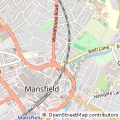 Map of Mansfield, Nottinghamshire