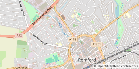 Map of Romford, Essex