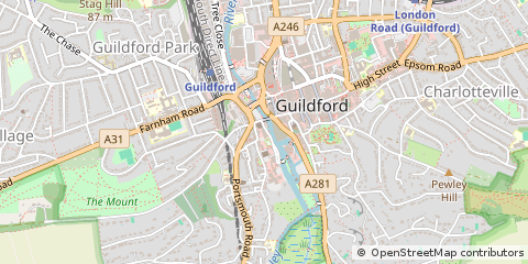 Map of Guildford, Surrey