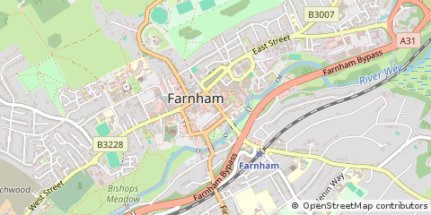 Map of Farnham, Surrey