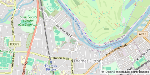 Map of Thames Ditton, Surrey