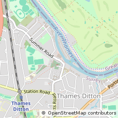 Map of Thames Ditton, Surrey