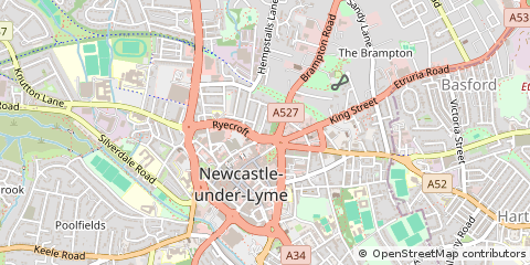 Map of Newcastle-Under-Lyme, Staffordshire