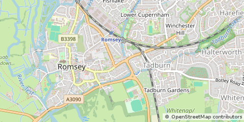 Map of Romsey, Hampshire