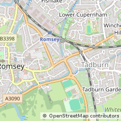Map of Romsey, Hampshire