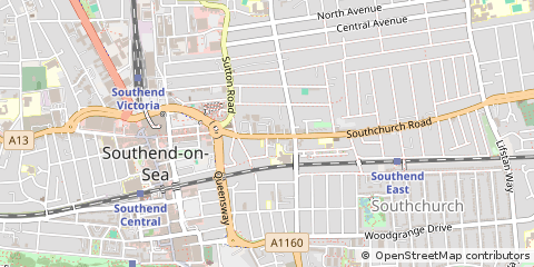 Map of Southend-on-SEA, Essex