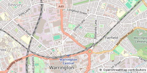 Map of Warrington, Cheshire