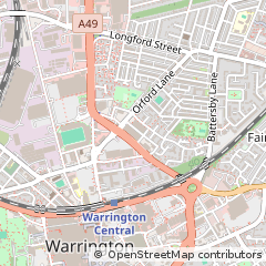 Map of Warrington, Cheshire