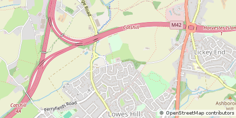 Map of Bromsgrove, Worcestershire
