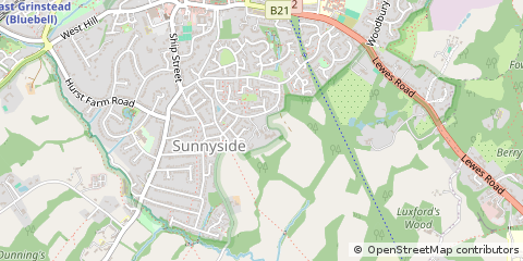 Map of East Grinstead, West Sussex