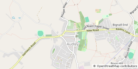 Map of Audley, Staffordshire