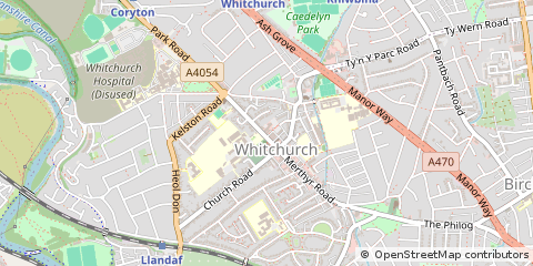 Map of Cardiff, County of Cardiff