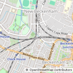Map of Beckenham, Kent