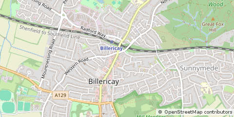 Map of Billericay, Essex