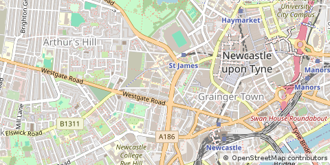 Map of Newcastle Upon Tyne