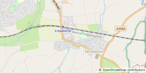 Map of Crewkerne, Somerset