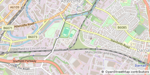 Map of Sheffield, South Yorkshire