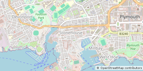 Map of Plymouth, Devon