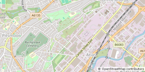 Map of Sheffield, Yorkshire