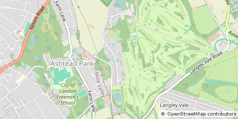 Map of Epsom, Surrey