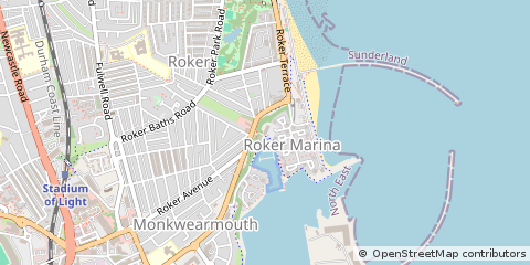 Map of Sunderland, Tyne & Wear