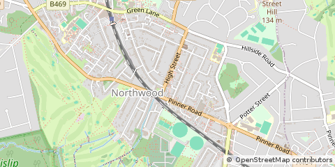 Map of Northwood, Middlesex