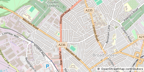 Map of Croydon, Surrey