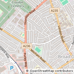 Map of Croydon, Surrey