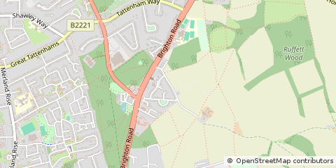 Map of Burgh Heath, Surrey