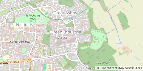 Map of Stevenage, Hertfordshire