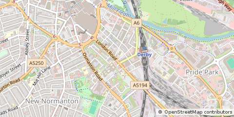 Map of Derby, Derbyshire