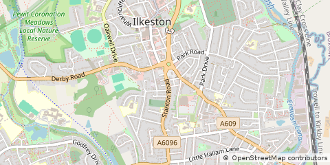 Map of Ilkeston, Derbyshire
