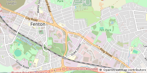 Map of Stoke on Trent, Staffordshire