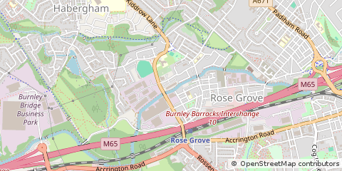 Map of Burnley, Lancashire
