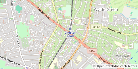 Map of Sutton Coldfield, West Midlands