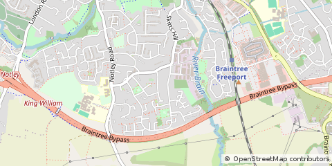 Map of Braintree, Essex