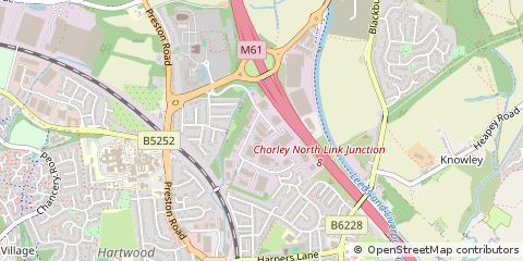 Map of Chorley, Lancashire