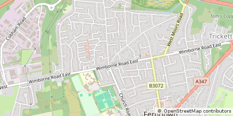 Map of Ferndown, Dorset